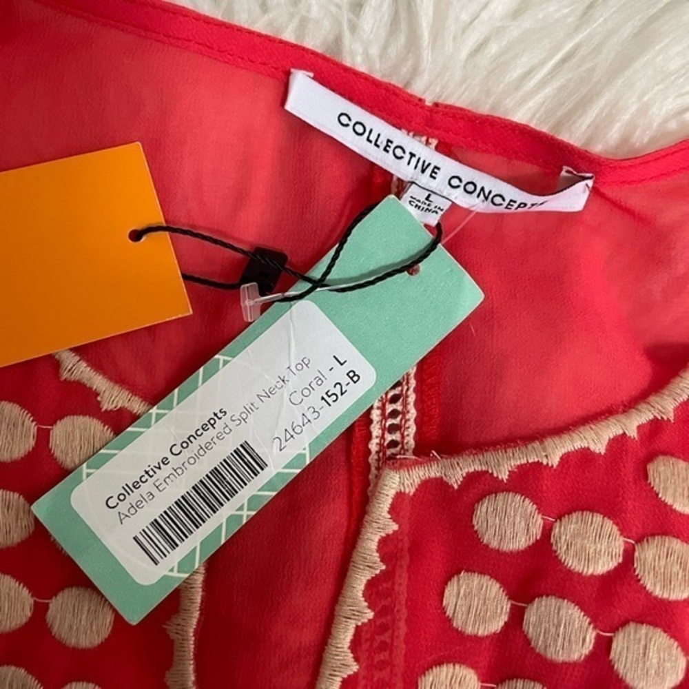 Stitch fix collective‎ concepts Adela embroidered blouse size L NWT - Picture 3 of 6